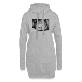 Schwein gehabt <3 - Hoodie-Kleid - Grau meliert - Vorne