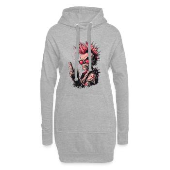 Punk Skeleton Style - Hoodie-Kleid - Grau meliert - Vorne