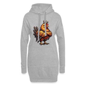 Poulets Poulet Amoureux des poules Coq Propriétaire de poulets - Sweat-shirt à capuche long Femme - gris chiné - Devant