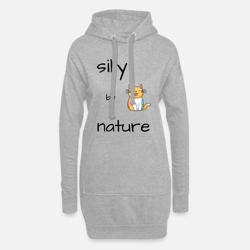Silly Katze - Hoodie-Kleid - Grau meliert