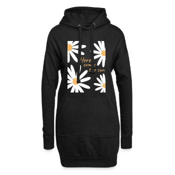 Voici le t-shirt solaire – Esthétique minimaliste - Sweat-shirt à capuche long Femme - noir - Devant