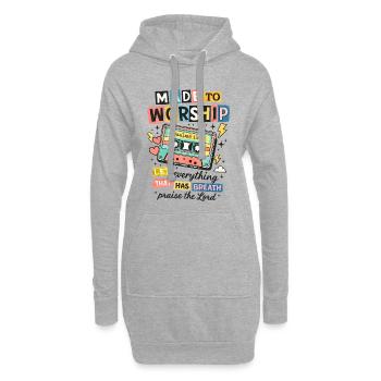 Made to Worship Retro Cassette - Sweat-shirt à capuche long Femme - gris chiné - Devant
