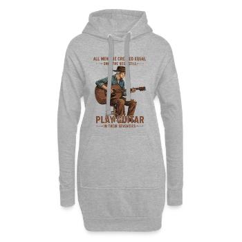 Guitare et Passion : Meilleur à 70 Ans - Sweat-shirt à capuche long Femme - gris chiné - Devant