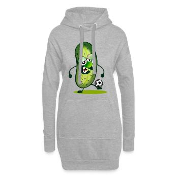 Lustige Fußballgurken - Hoodie-Kleid - Grau meliert - Vorne