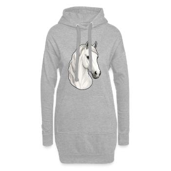 Elegant grey Lipizzan horse portrait - Hoodie Dress - heather grey - Front