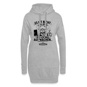 Kundenservice Spruch – Es ist nicht mal neun... - Hoodie-Kleid - Grau meliert - Vorne
