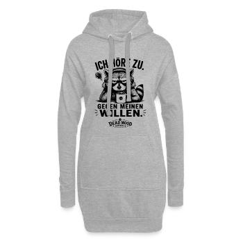 Lustiges Waschbär Design | Büro Humor, Sarkasmus - Hoodie-Kleid - Grau meliert - Vorne