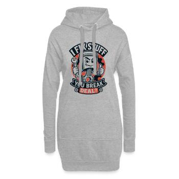 Je répare des trucs que tu casses Marché mécanicien automobile - Sweat-shirt à capuche long Femme - gris chiné - Devant