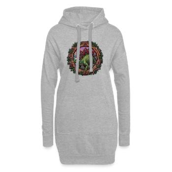 Magie de Noël du stégosaure - Sweat-shirt à capuche long Femme - gris chiné - Devant
