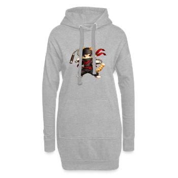 Ninja Katze - Hoodie-Kleid - Grau meliert - Vorne