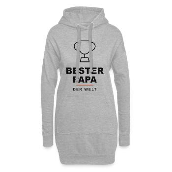 Bester Papa der Welt Trophäe - Hoodie-Kleid - Grau meliert - Vorne