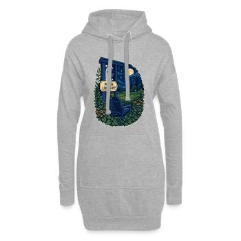 LUMIÈRES DU PORCHE ÉTEINTES - Sweat-shirt à capuche long Femme - gris chiné - Devant