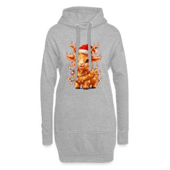 Little Firecracker Goat Weihnachts feuer ziege - Hoodie-Kleid - Grau meliert - Vorne