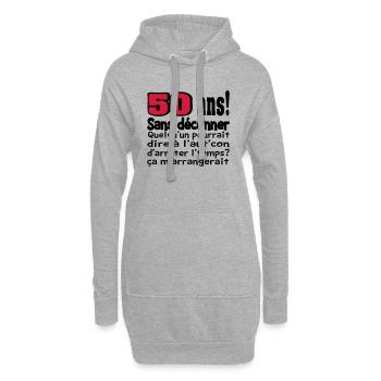 DESIGN,HUMOUR,MOTIF AMUSANT, DROLE,ANNIVERSAIRE, - Sweat-shirt à capuche long Femme - gris chiné - Devant