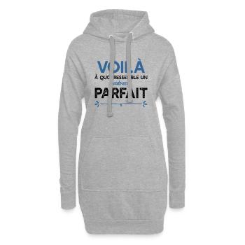 Un Ingénieur parfait métier cadeau - Sweat-shirt à capuche long Femme - gris chiné - Devant