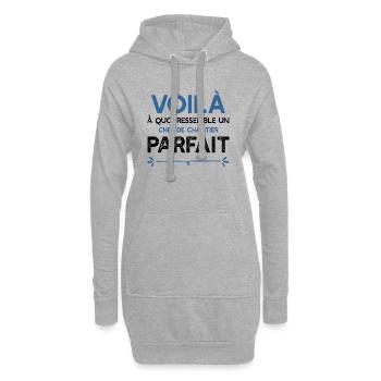 Un Chef de chantier parfait métier cadeau - Sweat-shirt à capuche long Femme - gris chiné - Devant