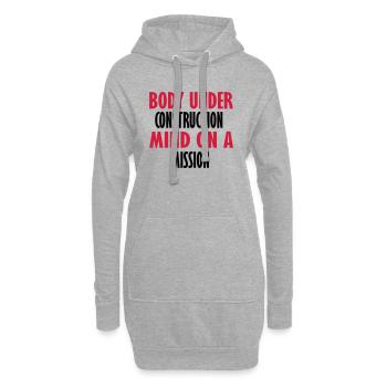 esprit sur une mission - Sweat-shirt à capuche long Femme - gris chiné - Devant