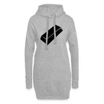 LINGOT OR - Sweat-shirt à capuche long Femme - gris chiné - Devant