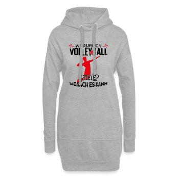 Volleyball Volleyballtrainer Warum ich Volleyball! - Hoodie-Kleid - Grau meliert - Vorne