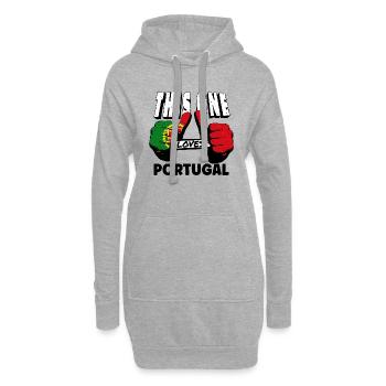 Portugal Drapeau utilisé Look Drapeau portugais - Sweat-shirt à capuche long Femme - gris chiné - Devant