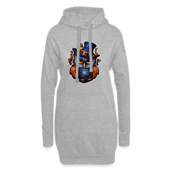 Halloween Eule - Hoodie-Kleid - Grau meliert - Vorne