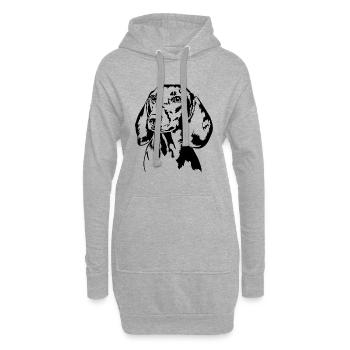 Teckel teckel Chien Portrait Chiens - Sweat-shirt à capuche long Femme - gris chiné - Devant