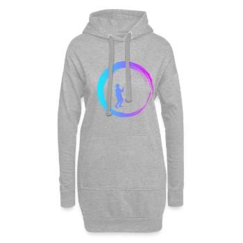 Sporty Hobby Leidenschaft Angeln - Hoodie-Kleid - Grau meliert - Vorne