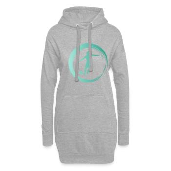 Sporty Hobby Leidenschaft Fussball - Hoodie-Kleid - Grau meliert - Vorne