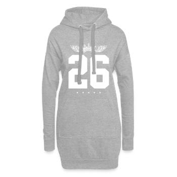 26 Zahl Krone - Hoodie-Kleid - Grau meliert - Vorne