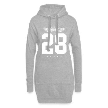 28 Zahl Krone - Hoodie-Kleid - Grau meliert - Vorne