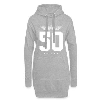 Couronne de 50 numéros - Sweat-shirt à capuche long Femme - gris chiné - Devant