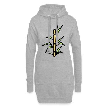 Bambus Bamboo Bambusrohr - Hoodie-Kleid - Grau meliert - Vorne