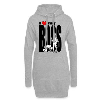 Ich liebe meine Frau - Herrin - Hoodie-Kleid - Grau meliert - Vorne