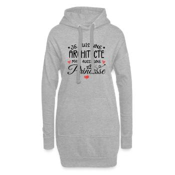 Je Suis Une Architecte, Mais Aussi Une Princesse - Sweat-shirt à capuche long Femme - gris chiné - Devant