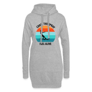 Ski nautique, ski nautique, skieurs nautiques - Sweat-shirt à capuche long Femme - gris chiné - Devant