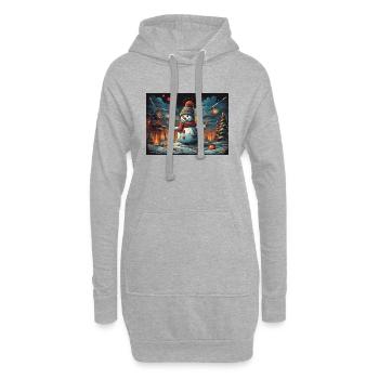 Weihnachtsschneemann - Hoodie-Kleid - Grau meliert - Vorne