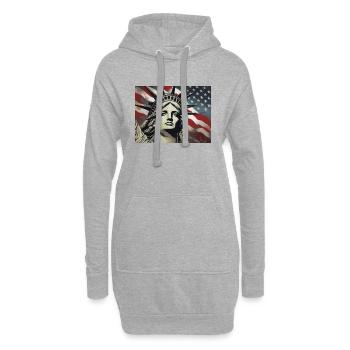 Statue de la Liberté - Sweat-shirt à capuche long Femme - gris chiné - Devant