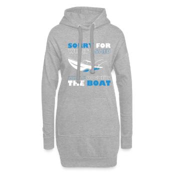 Sorry For What I Said While Docking the Boat - Hoodie-Kleid - Grau meliert - Vorne