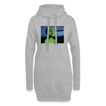 OVNI Attirant l’Œil Extraterrestre Vert - Sweat-shirt à capuche long Femme - gris chiné - Devant