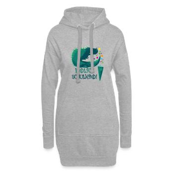 dinoschulkind,dinosaurier,endlich schulkind - Hoodie-Kleid - Grau meliert - Vorne