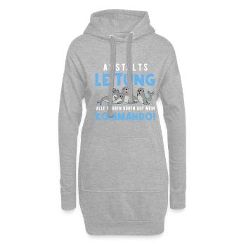Anstaltsleitung Alle Robben Hören Auf Mein Befehl - Hoodie-Kleid - Grau meliert - Vorne