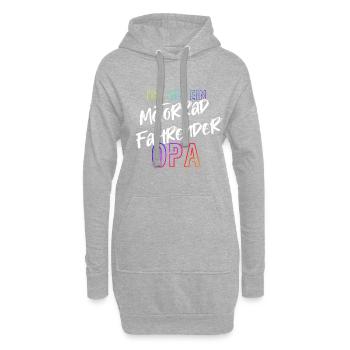 Motorrad Opa Biker Motorradfahrer Geschenk - Hoodie-Kleid - Grau meliert - Vorne