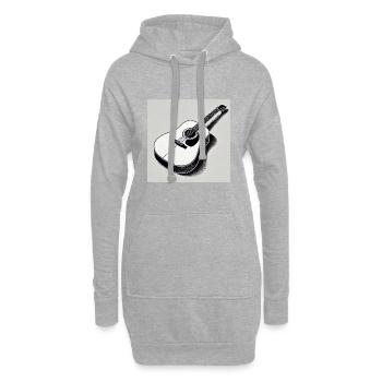 Guitare - Vintage - Country - Band - Liberté - Sweat-shirt à capuche long Femme - gris chiné - Devant