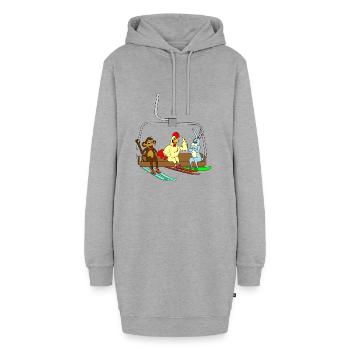 Ski Lift Tiere Skifahrer Lustig Kinder Geschenk - Hoodie-Kleid - Grau meliert - Vorne