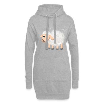 Landwirt Bauer Comic Cartoon Schafwolle Schafe - Hoodie-Kleid - Grau meliert - Vorne