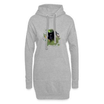 panther,gepard,leopard,schwarz,grün,dschungel - Hoodie-Kleid - Grau meliert - Vorne