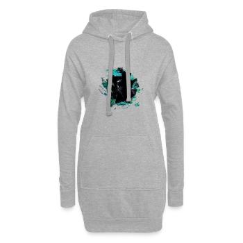 panther,gepard,leopard,schwarz,grün,dschungel - Hoodie-Kleid - Grau meliert - Vorne