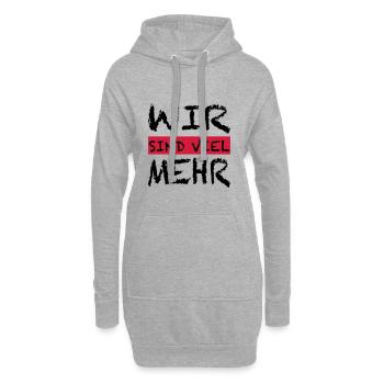 WIR SIND VIEL MEHR - Hoodie-Kleid - Grau meliert - Vorne
