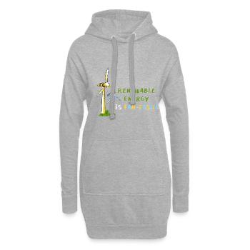 Éolienne protection du climat Transition énergétique Protection de l’environnement - Sweat-shirt à capuche long Femme - gris chiné - Devant