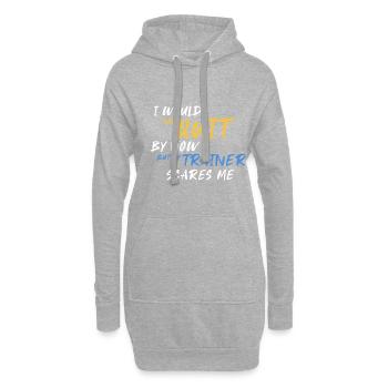 Je l’aurais fait mais mon entraîneur me fait peur - Sweat-shirt à capuche long Femme - gris chiné - Devant